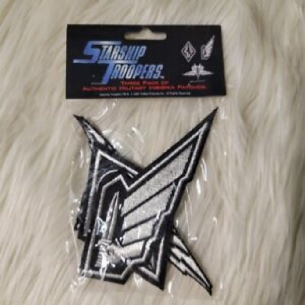 Official STARSHIP TROOPERS Mobile Infantry Embroidered Patch Set badges 90s vtg